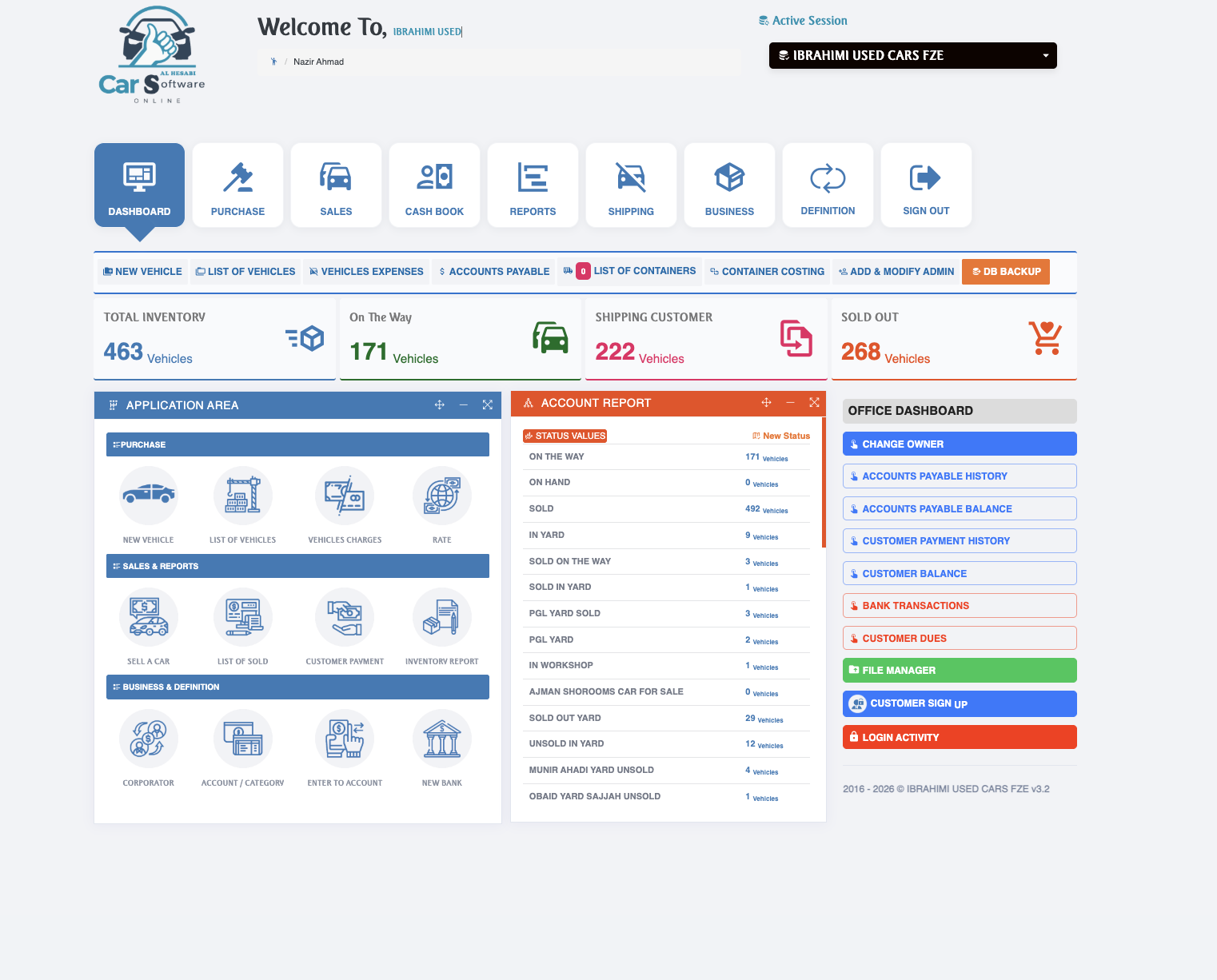 AL HESABI dashboard